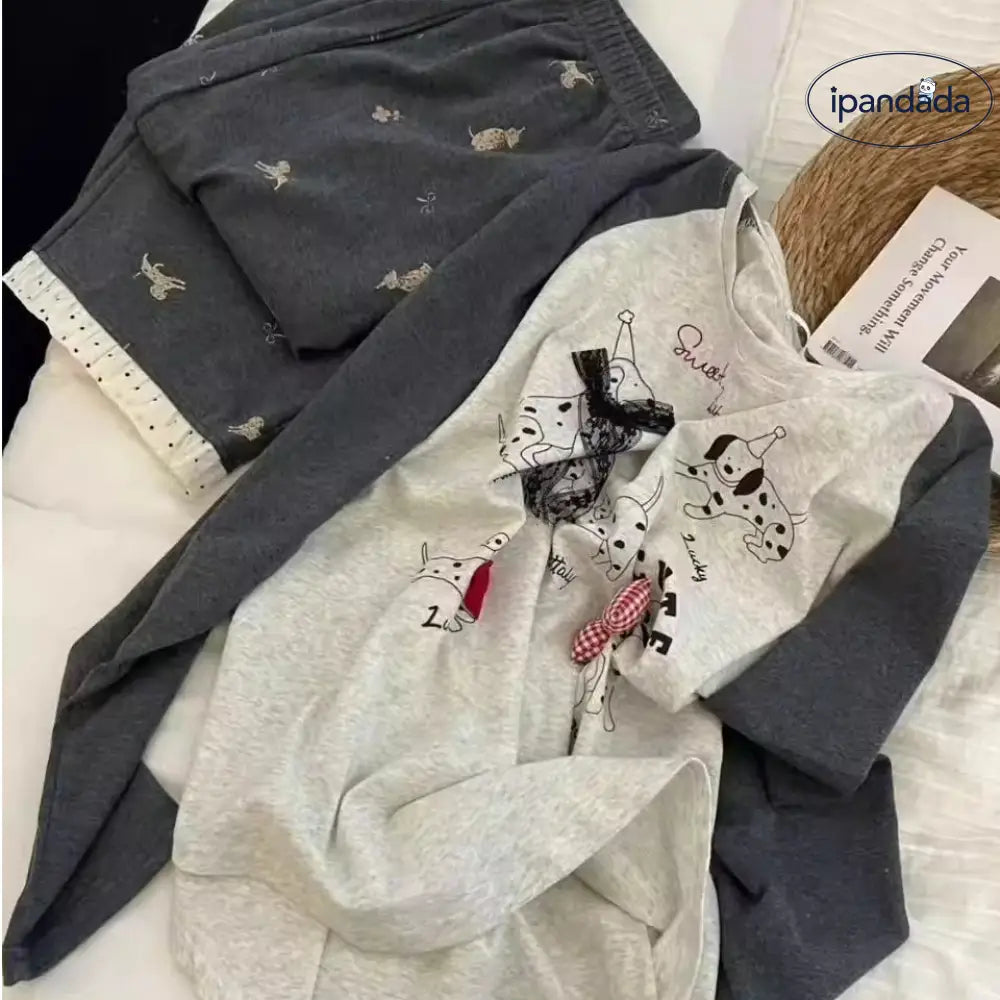 パジャマ セット 大きいサイズ 長袖 レース ルームウェア あったか かわいい 2点セット ID4171