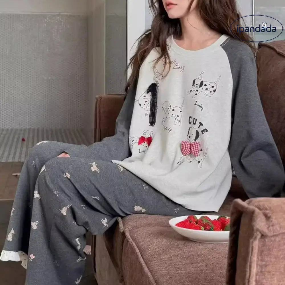 パジャマ セット 大きいサイズ 長袖 レース ルームウェア あったか かわいい 2点セット ID4171