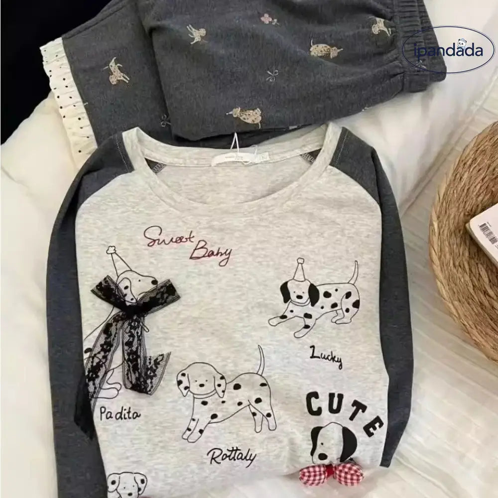 パジャマ セット 大きいサイズ 長袖 レース ルームウェア あったか かわいい 2点セット ID4171