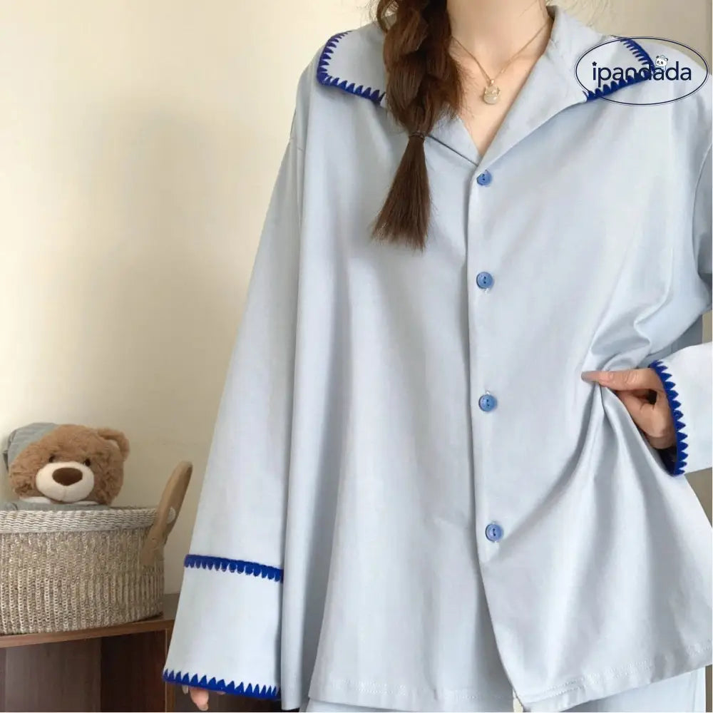 パジャマ セット 長袖 ルームウェア 部屋着 保温 2点セット シンプル ID4197