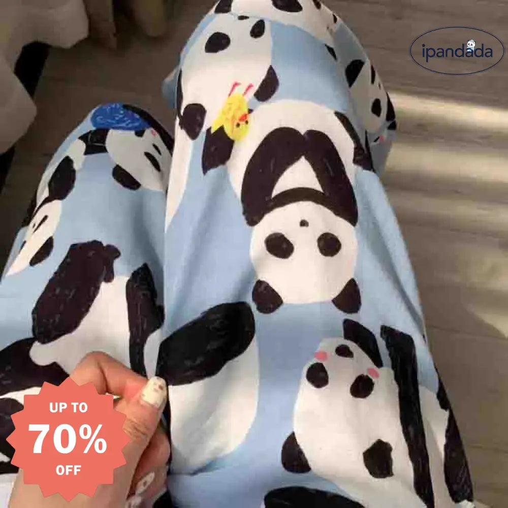 ID606 パジャマパンツ パンダ レディース 春夏 薄手パンツ 大きいサイズ 快適 通気性 軽い コットン ガーゼ ホームパンツ ハイエンド アウター ウォーキングパンツ レディース＞ボトムス