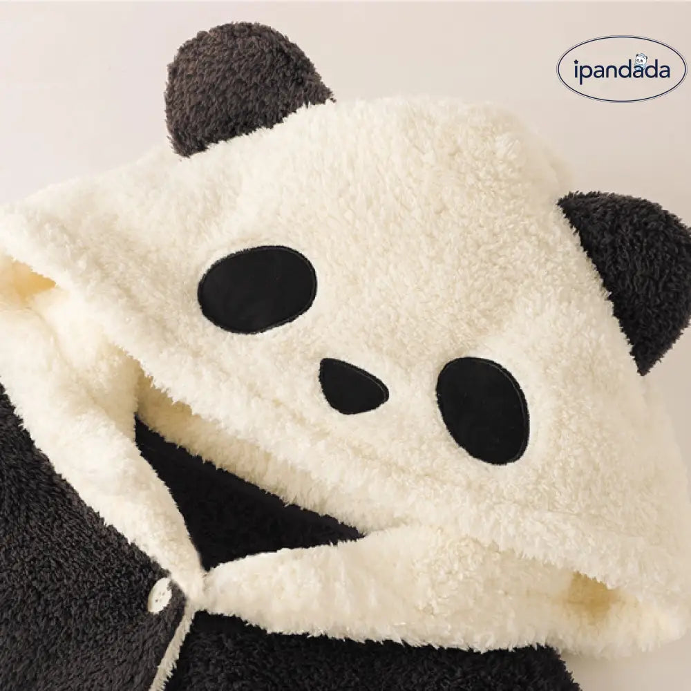 パンダ柄 パジャマカップル レディースルームウェア メンズ もこもこ 上下セット 厚手 ファスナータイプ 裏起毛 冬部屋着 防寒 ギフト カップル＞セットアップ