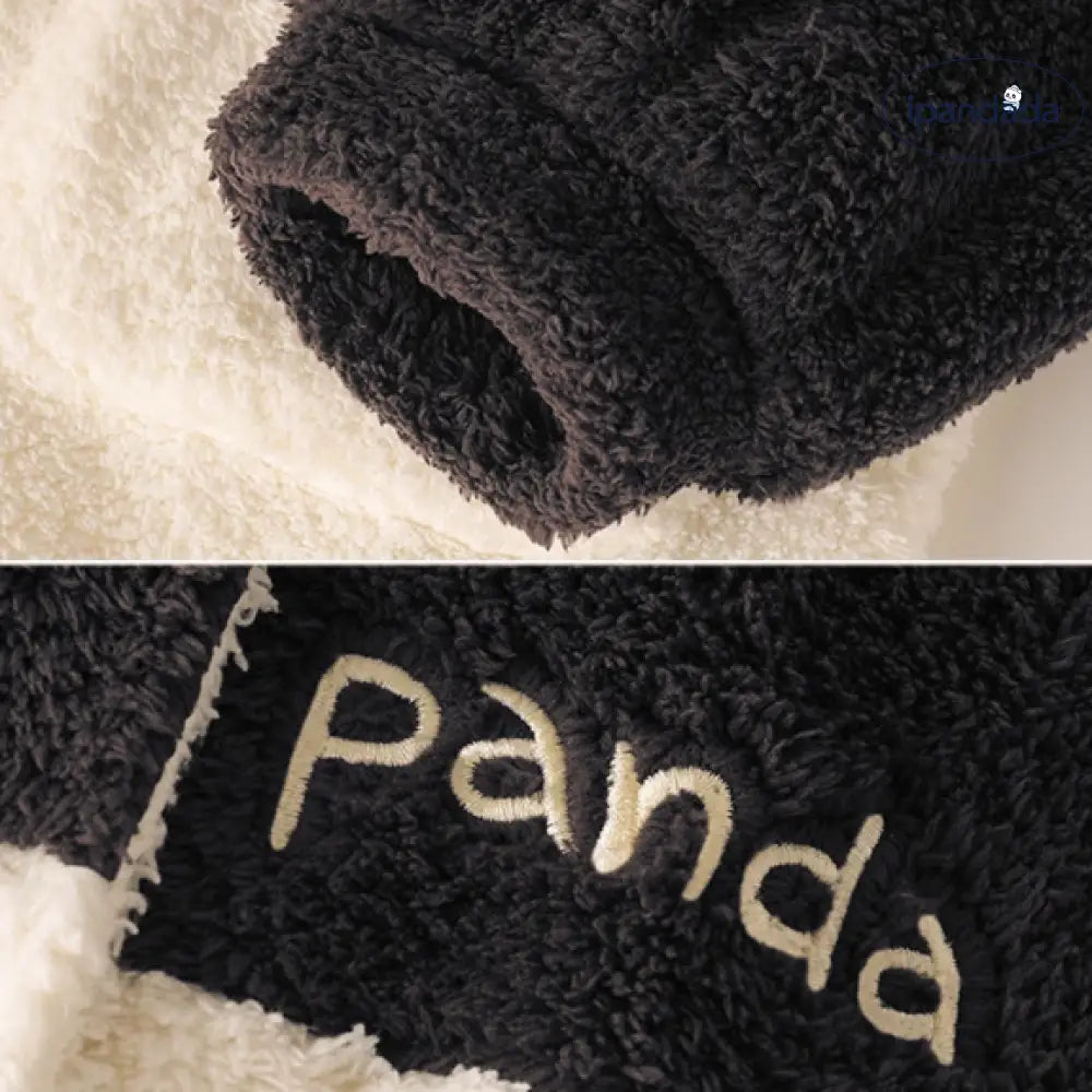 パンダ柄 パジャマカップル レディースルームウェア メンズ もこもこ 上下セット 厚手 ファスナータイプ 裏起毛 冬部屋着 防寒 ギフト カップル＞セットアップ