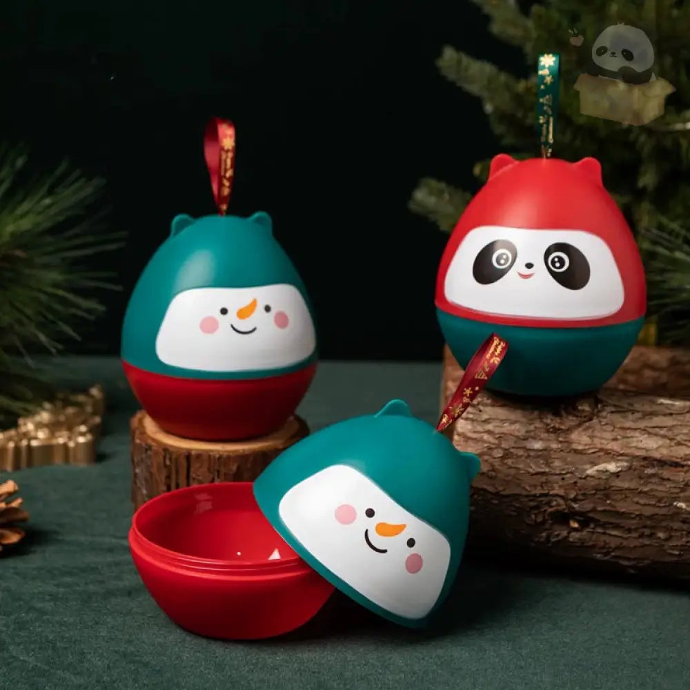 パンダ ギフトボック オーナメント クリスマス限定 包装 箱 おもしろ りんご入れ お菓子入れ 子供会 収納 贈り物 グッズ＞その他