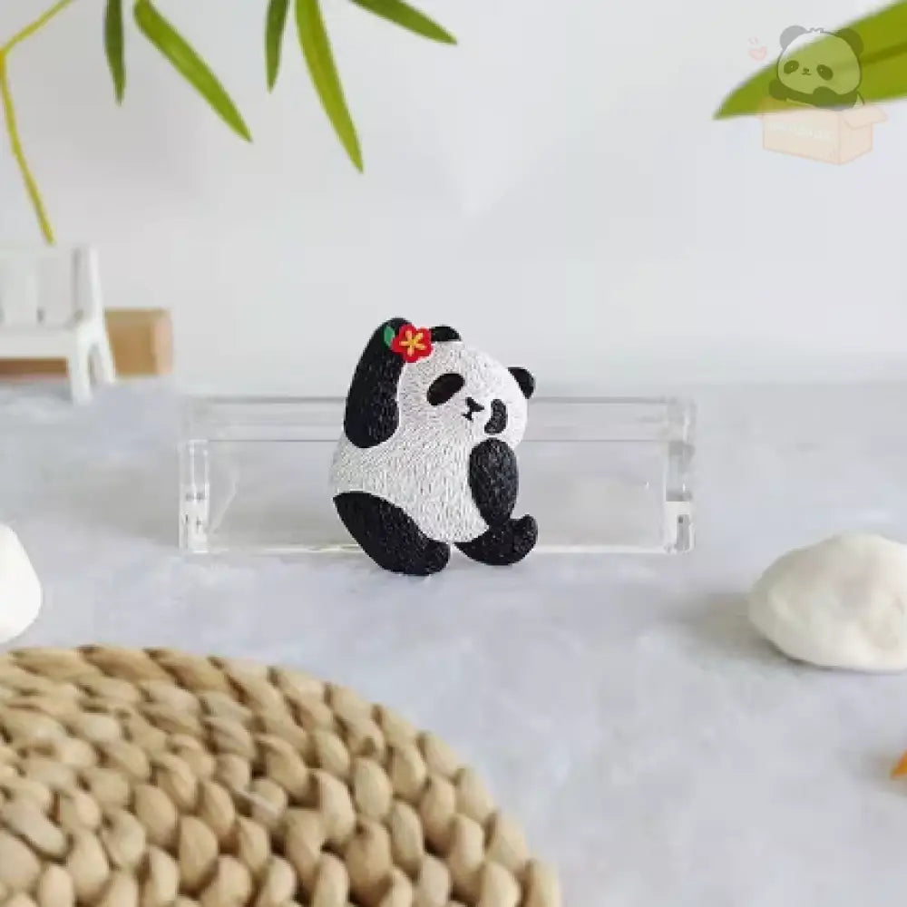 パンダ花花 パンダグッズ はなはな マグネット かわいい 立体 貼り付け ホルダー 磁石 アニマル 収納 文房具 冷蔵庫 パンダタイプ1 / フリー グッズ＞その他