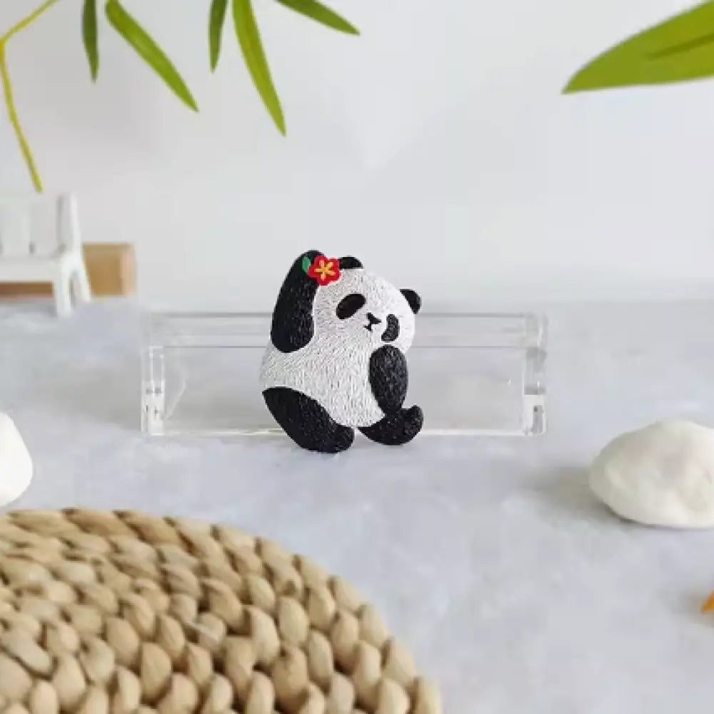 パンダ花花 パンダグッズ はなはな マグネット かわいい 立体 貼り付け ホルダー 磁石 アニマル 収納 文房具 冷蔵庫 パンダタイプ1 / フリー グッズ＞その他