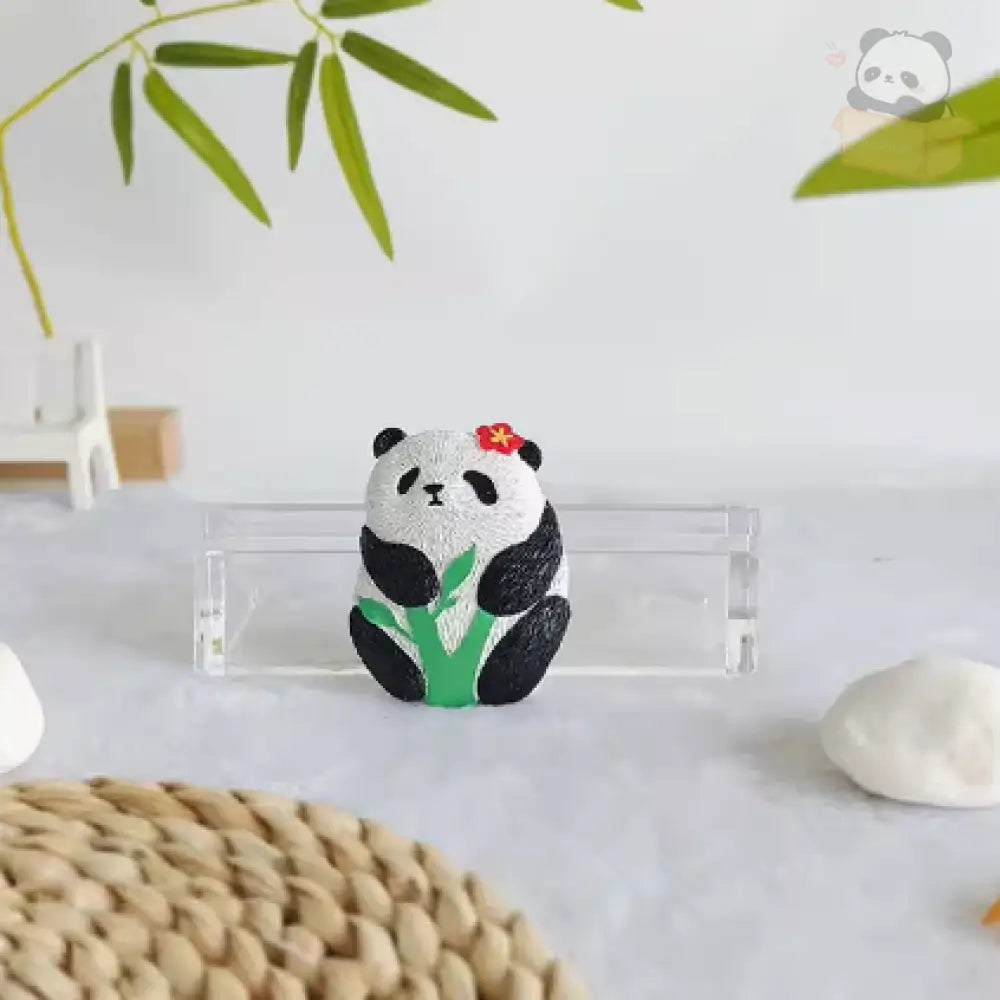 パンダ花花 パンダグッズ はなはな マグネット かわいい 立体 貼り付け ホルダー 磁石 アニマル 収納 文房具 冷蔵庫 パンダタイプ2 / フリー グッズ＞その他