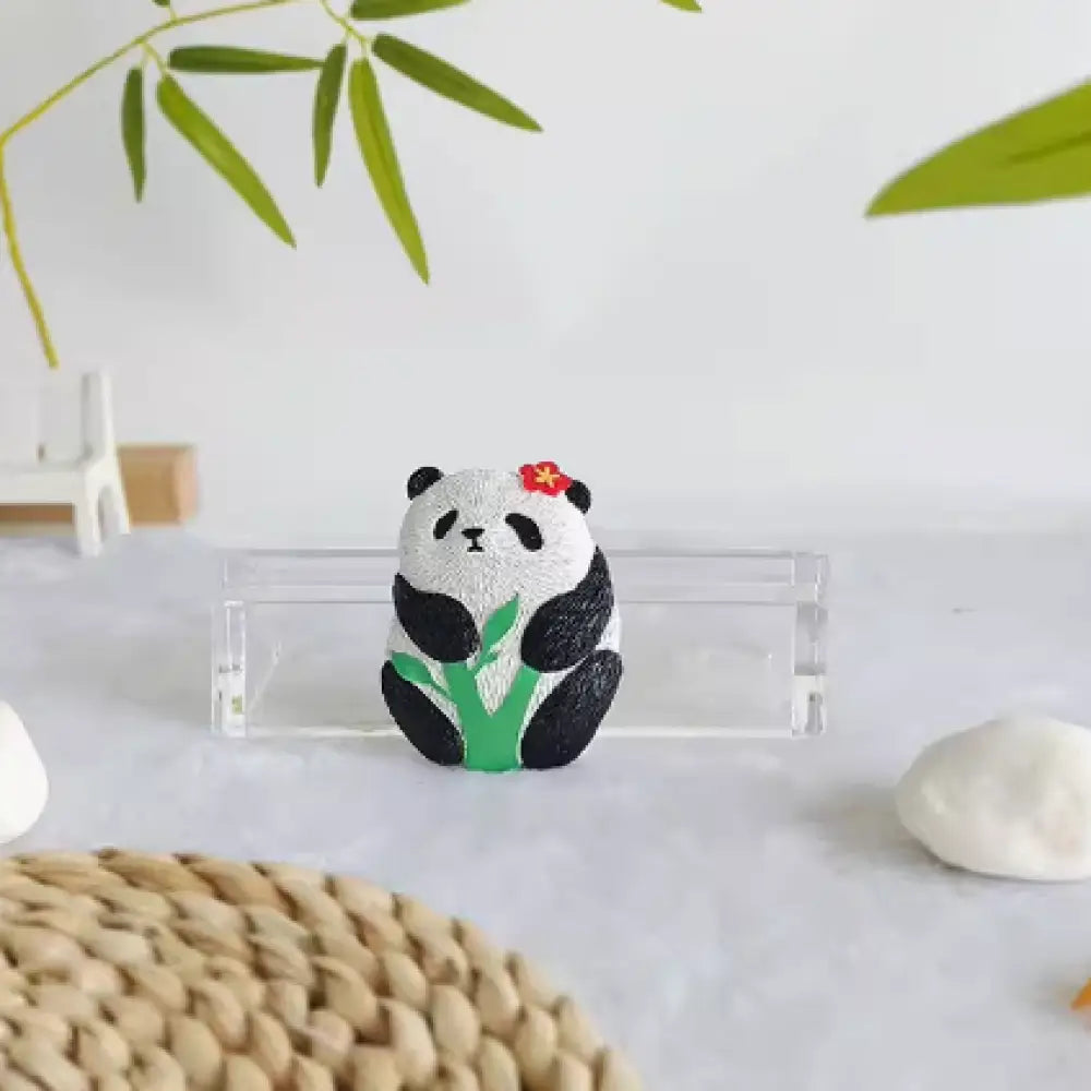 パンダ花花 パンダグッズ はなはな マグネット かわいい 立体 貼り付け ホルダー 磁石 アニマル 収納 文房具 冷蔵庫 パンダタイプ2 / フリー グッズ＞その他
