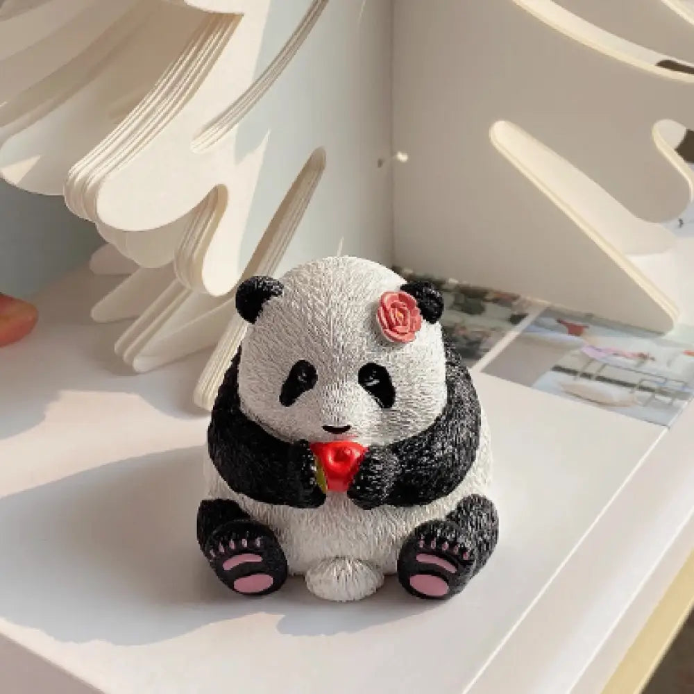 パンダ花花 パンダグッズ はなはな パンダ置物 置物 飾り かわいい フィギュア DIY 万能 贈り物 雑貨 インテリア かわいい パンダ4*4cm / フリー グッズ＞その他