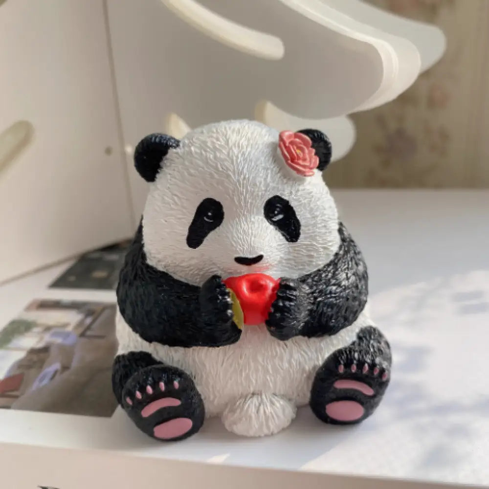 パンダ花花 パンダグッズ はなはな パンダ置物 置物 飾り かわいい フィギュア DIY 万能 贈り物 雑貨 インテリア かわいい パンダ6*6cm / フリー グッズ＞その他