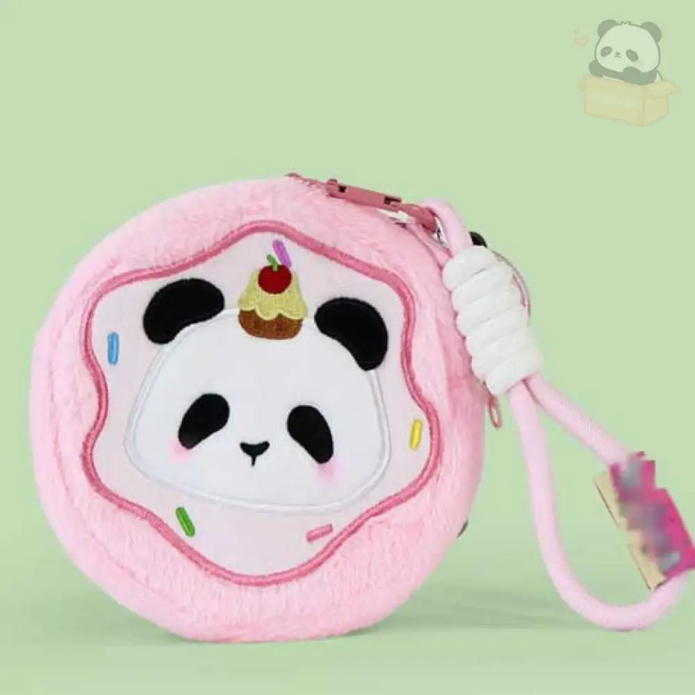 パンダ カードホルダー ぬいぐるみ 収納 小銭入れ カードバッグ パスケース 定期入れ トレカ ケース 誕生日 プレゼント ピンクドーナツ / フリー グッズ＞ポーチ