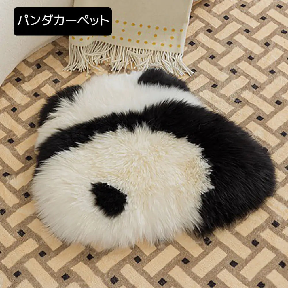 パンダ クッション カーペット パンダラグ ふわふわ パンダカーペット, 52cm*57cm