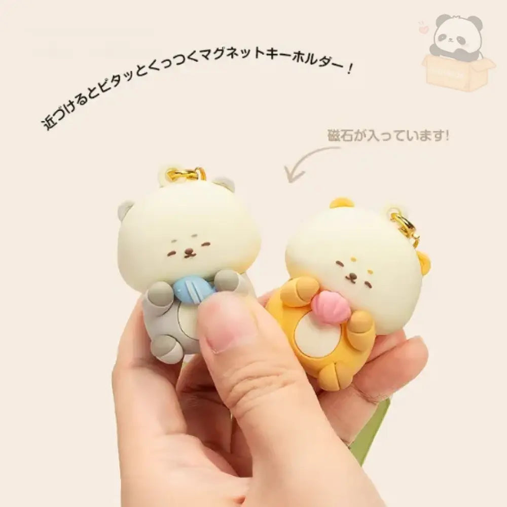 パンダ マグネットキーホルダー フーバオ チーザイ 2個セット おそろい 磁石でくっつく 可愛い 友達 家族 ペア プレゼント グッズ＞その他
