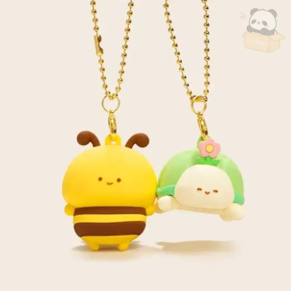 パンダ マグネットキーホルダー フーバオ チーザイ 2個セット おそろい 磁石でくっつく 可愛い 友達 家族 ペア プレゼント カメ蜂セット / フリー グッズ＞その他