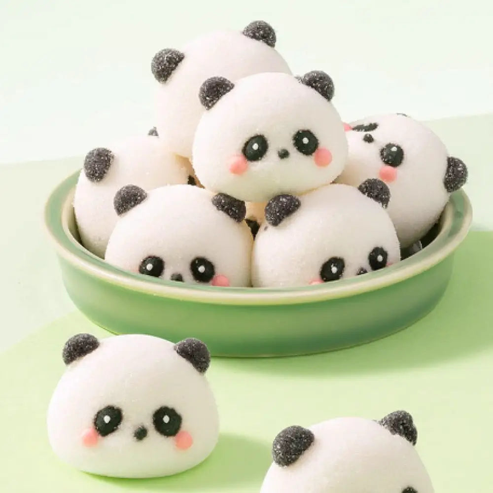 パンダ マシュマロ 3D グミ 立体キャンディー 子供用 キャンディー アイスクリーム ケーキ デザート 装飾飾り パンダマシュマロ, 50個