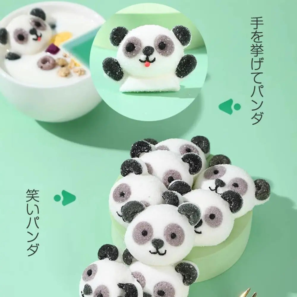 パンダ マシュマロ 3D グミ 立体キャンディー 子供用 お菓子 プチギフト コーヒー ケーキ デザート 装飾飾り 動物 かわいい グッズ＞その他