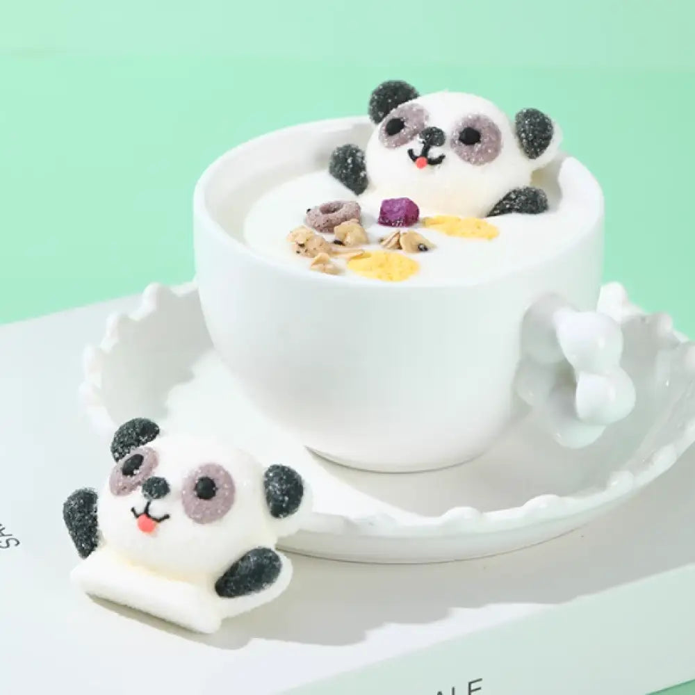 パンダ マシュマロ 3D グミ 立体キャンディー 子供用 お菓子 プチギフト コーヒー ケーキ デザート 装飾飾り 動物 かわいい グッズ＞その他