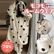 パンダ パジャマ 可愛い モコモコ ルームウェア ワンピース レディース フード付き 大人用 着る毛布 動物 冬用 暖かい 女子会 寝巻き ガウン 韓国 レディース＞セットアップ