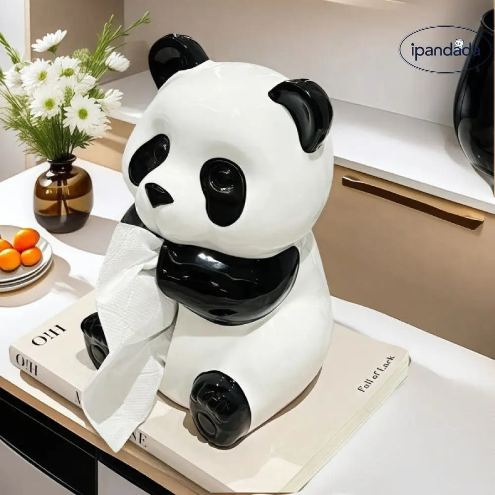 ID1317 【パンダデザイン】おしゃれティッシュボックス リビング用 高級感 ソフトビニール製 滑り止め付き ギフト対応