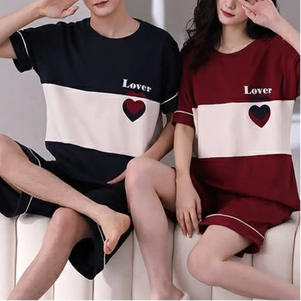 ペア パジャマ 半袖 夏 メンズ ルームウェア 外出 レディース ギフト おしゃれ カップル  結婚祝い プレゼント ペアパジャマ スウェット 上下セット 部屋着 パジャマ カップル お揃い  ID1953