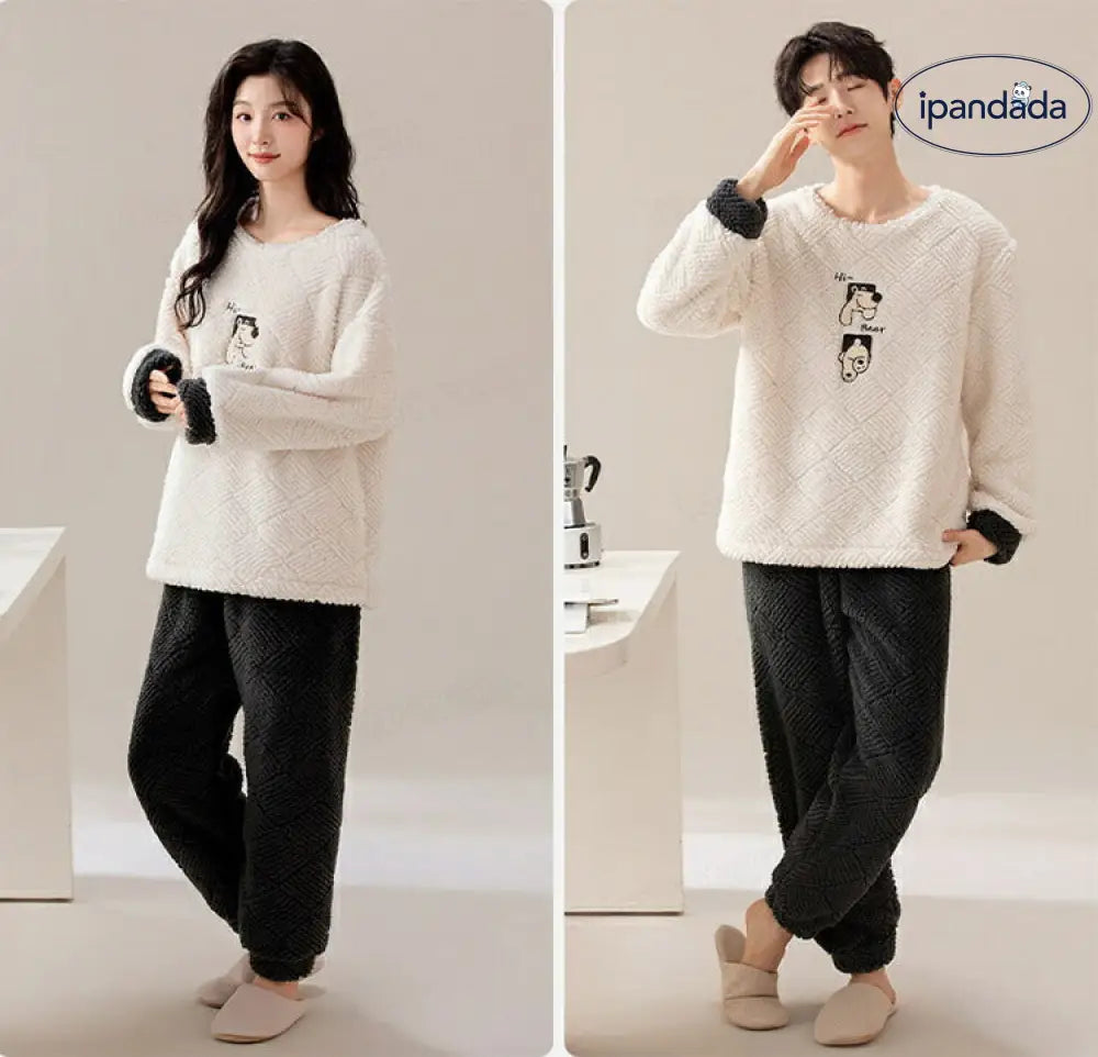 ペア パジャマ 大人 着ぐるみ パジャマ 冬 可愛い 熊 もこもこ パジャマ 着る毛布 カップル お揃い 上下セット フランネル 冬物 防寒 カップル ペア ルームウエア ペアお揃い ふわふわ ゆったり 寝巻き 防寒対策 レディース メンズ 夫婦 記念日 修学旅行 ID2899