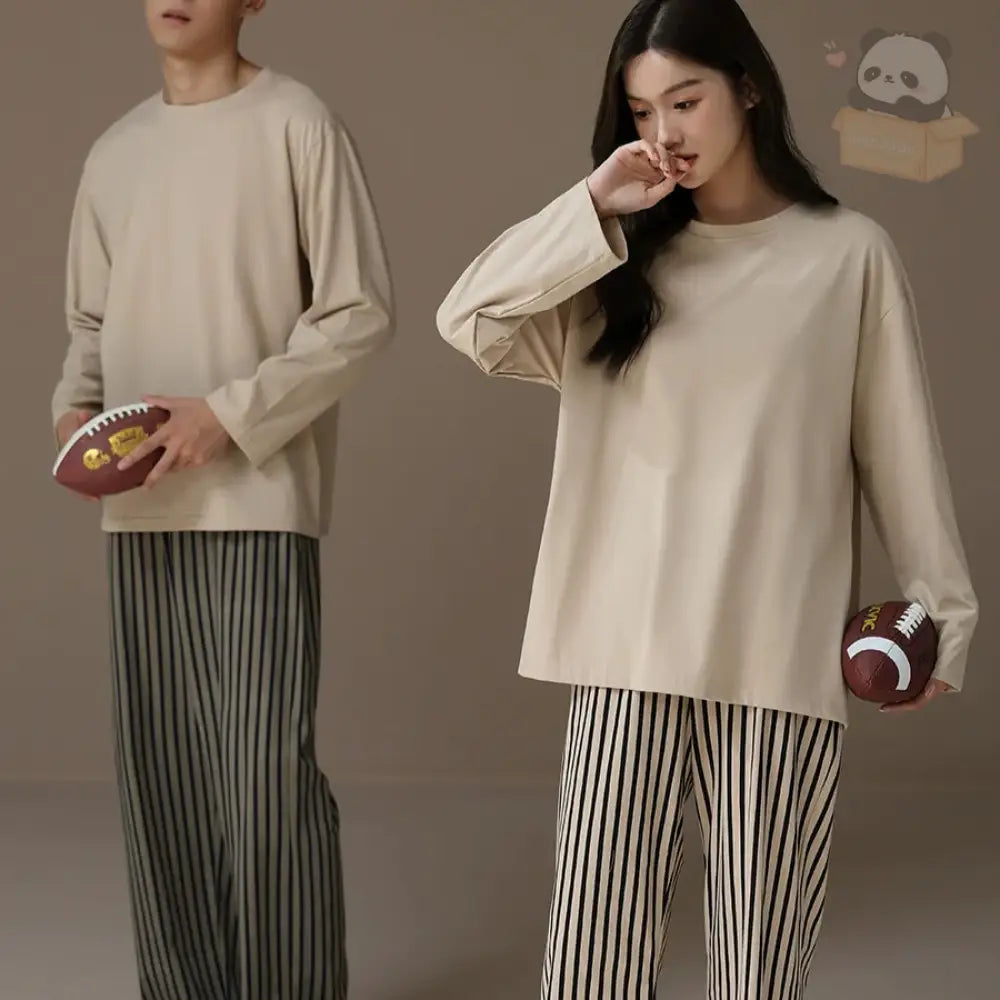 ペア パジャマ 長袖 男女2着 セット 秋 冬 ボーダー シンプル ファッション カップル ペア ルームウェア 結婚祝い プレゼント 上下 セット 部屋着 カップル＞セットアップ
