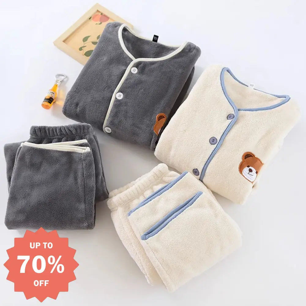 ペアパジャマ カップルルームウェア 2点セット 男女 秋冬 上下 防寒 旅行 外出 ファッション 結婚祝い ギフトセット カップル＞セットアップ