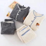 ペアパジャマ カップルルームウェア 2点セット 男女 秋冬 上下 防寒 旅行 外出 ファッション 結婚祝い ギフトセット カップル＞セットアップ