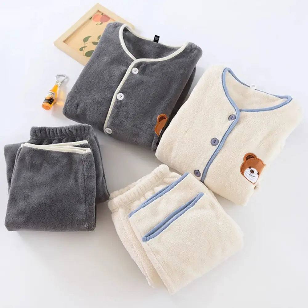 ペアパジャマ カップルルームウェア 2点セット 男女 秋冬 上下 防寒 旅行 外出 ファッション 結婚祝い ギフトセット カップル＞セットアップ