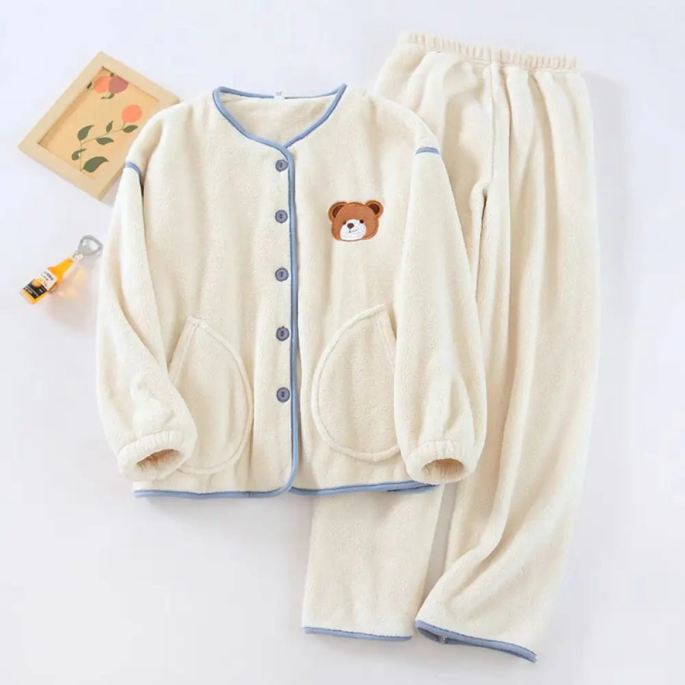 ペアパジャマ カップルルームウェア 2点セット 男女 秋冬 上下 防寒 旅行 外出 ファッション 結婚祝い ギフトセット レディース / M カップル＞セットアップ