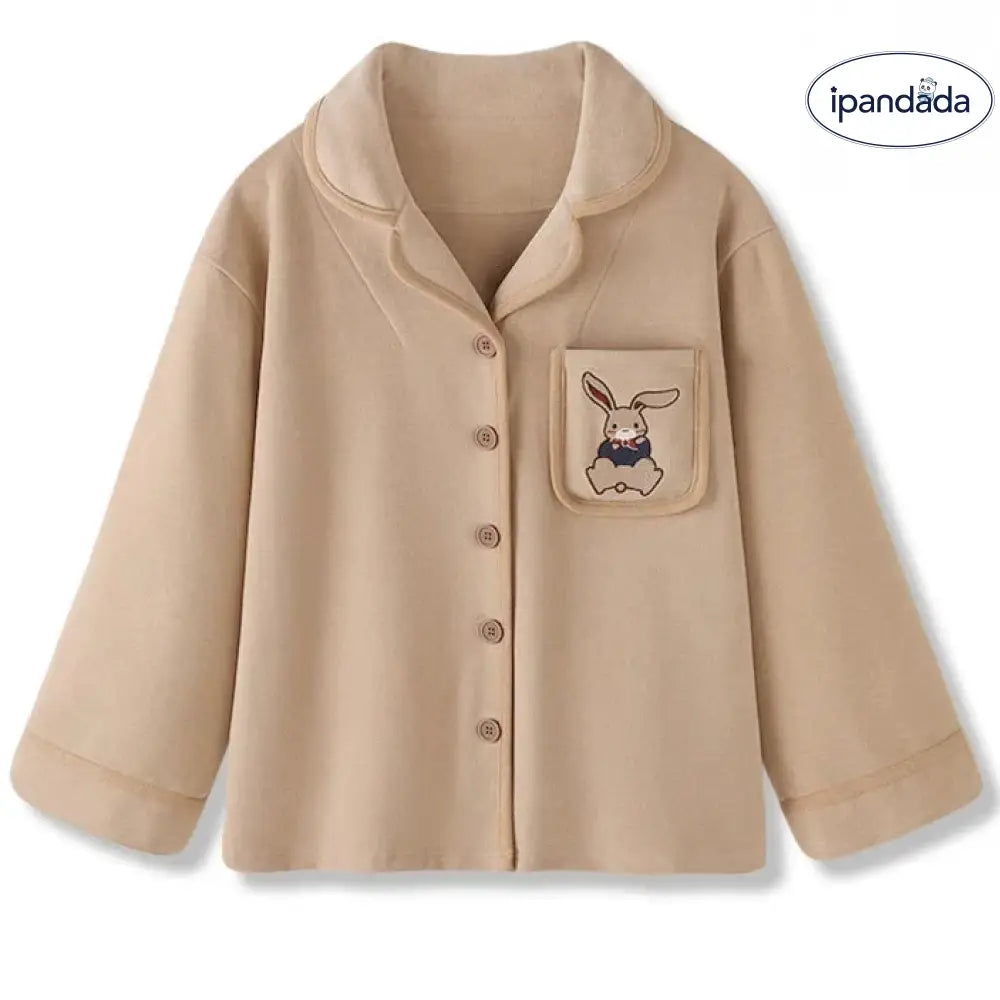 ペアルック カップル ペアパジャマ ウサギ 刺繡 カップルルームウェア 2点セット 男女 秋冬 上下 防寒 旅行 外出 カップル＞セットアップ