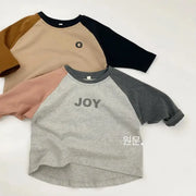 配色 切り替え ラウンドネック 長袖 Tシャツ キッズ 春 新作 韓国風 レタープリント カラー 男女兼用 ベビー・子ども 肌着 カットソー ID3987 ベビー＆キッズ＞キッズ