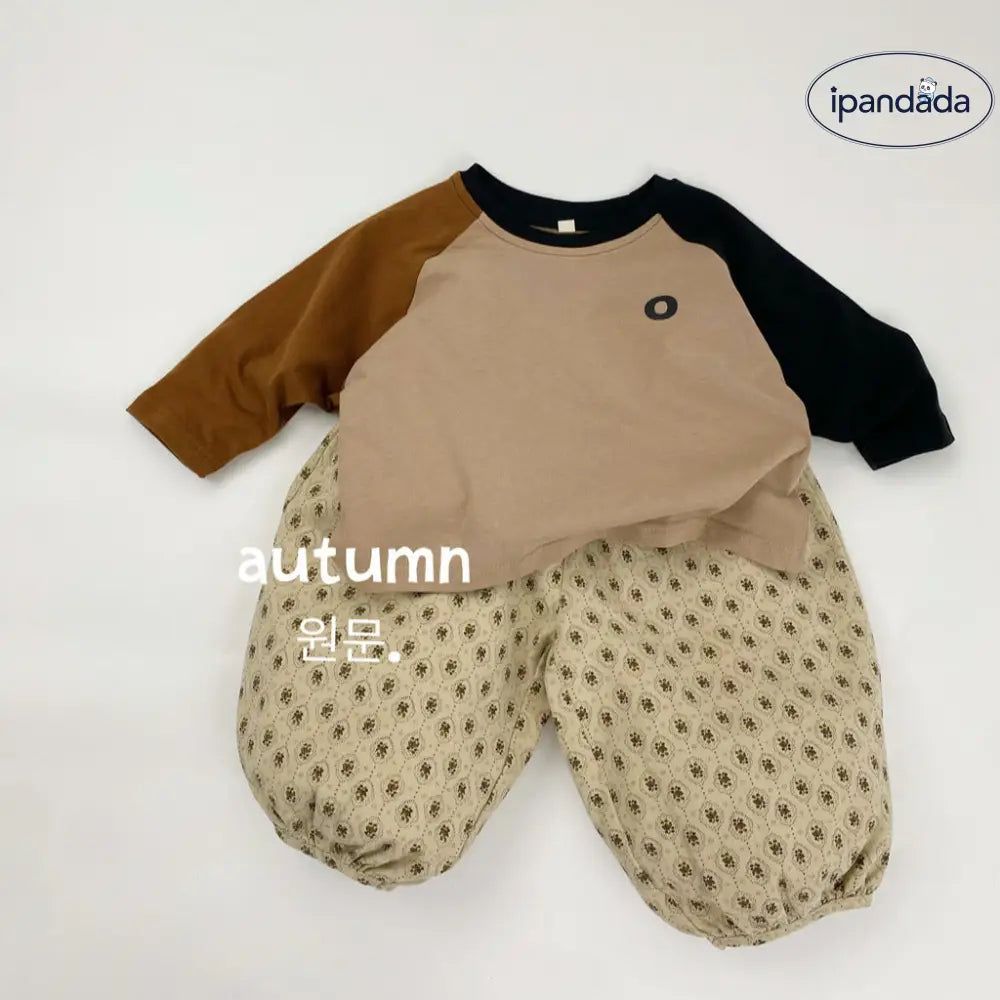 配色 切り替え ラウンドネック 長袖 Tシャツ キッズ 春 新作 韓国風 レタープリント カラー 男女兼用 ベビー・子ども 肌着 カットソー ID3987 ベビー＆キッズ＞キッズ