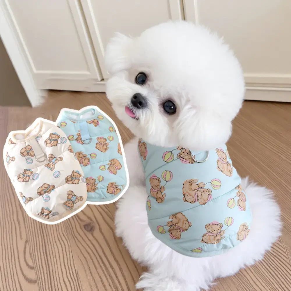 ペット ベスト 引き手付き 犬用 秋冬 保温服 ボストンテリア ジレ 中小型犬 猫用 2足ウェア ダウンジャケット 秋 冬 洋服 ペット服 可愛い ID2643 ペット用品＞ウェア