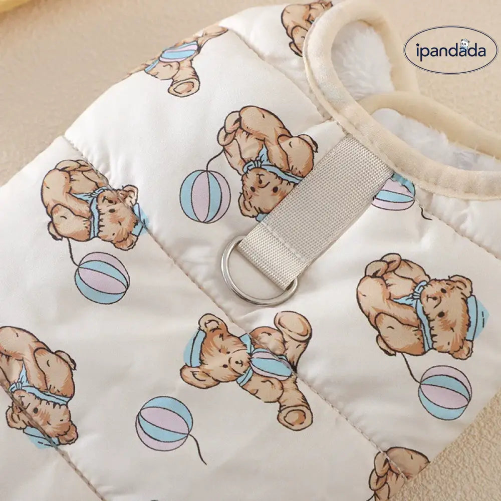 ペット ベスト 引き手付き 犬用 秋冬 保温服 ボストンテリア ジレ 中小型犬 猫用 2足ウェア ダウンジャケット ID2643