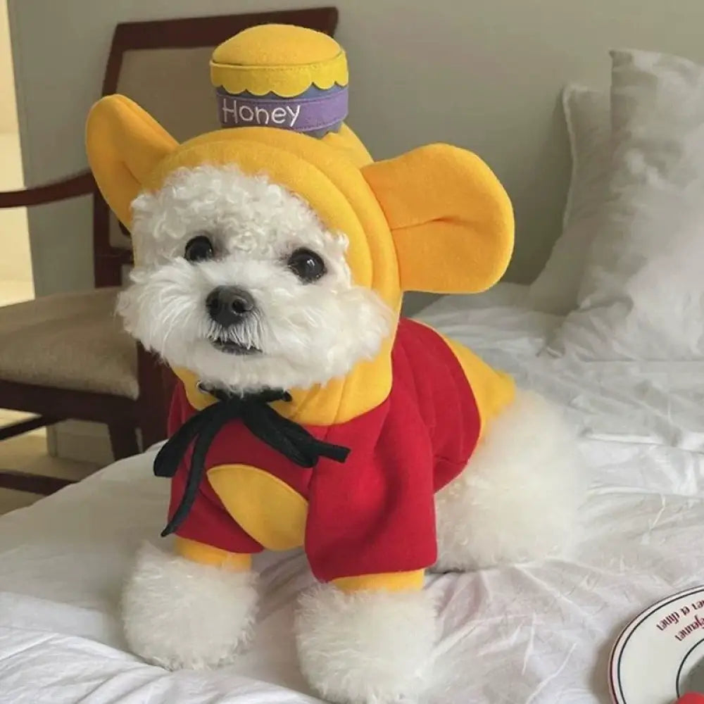 ペット服 春秋用 テディ ベア ビション フォックス ポメラニアン コーギー シュナウザー 小型子犬 猫用 スウェットシャツ ID2347 イエロー / XS ペット用品＞ウェア