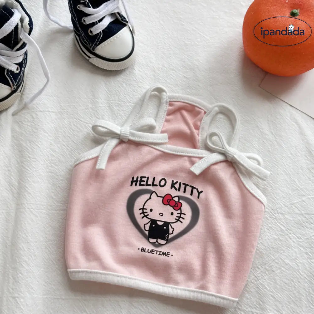 ペット服 ハローキティ ストラップ かわいい インスタ 人気 ビション 服 夏 トイプードル ポメラニアン ベスト チワワ ハーネス 猫 夏服 薄手 綿100% 涼しい 通気性 快適 軽量 おしゃれ 小型犬 室内用 ペットウェア ID2378