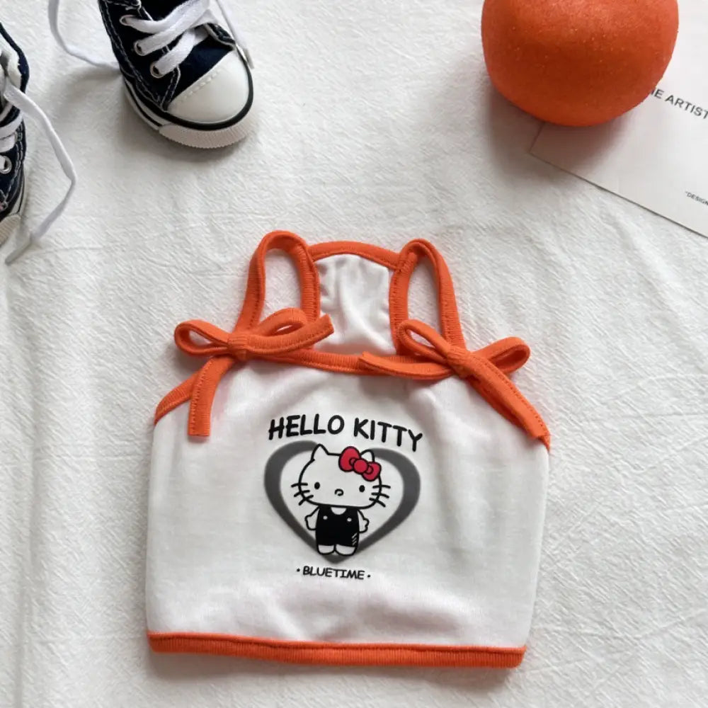 ペット服 ハローキティ ストラップ かわいい インスタ 人気 ビション 服 夏 トイプードル ポメラニアン ベスト チワワ ハーネス 猫 夏服 薄手 綿100% 涼しい 通気性 快適 軽量 おしゃれ 小型犬 室内用 ペットウェア