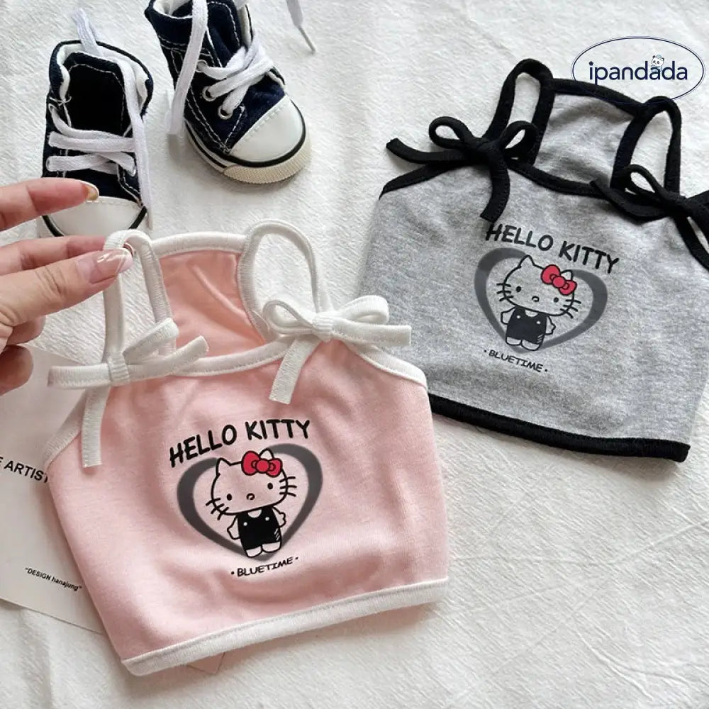 ペット服 ハローキティ ストラップ かわいい インスタ 人気 ビション 服 夏 トイプードル ポメラニアン ベスト チワワ ハーネス 猫 夏服 薄手 綿100% 涼しい 通気性 快適 軽量 おしゃれ 小型犬 室内用 ペットウェア ID2378