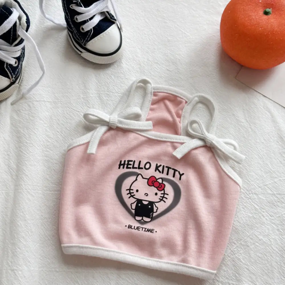 ペット服 ハローキティ ストラップ かわいい インスタ 人気 ビション 服 夏 トイプードル ポメラニアン ベスト チワワ ハーネス 猫 夏服 薄手 綿100% 涼しい 通気性 快適 軽量 おしゃれ 小型犬 室内用 ペットウェア