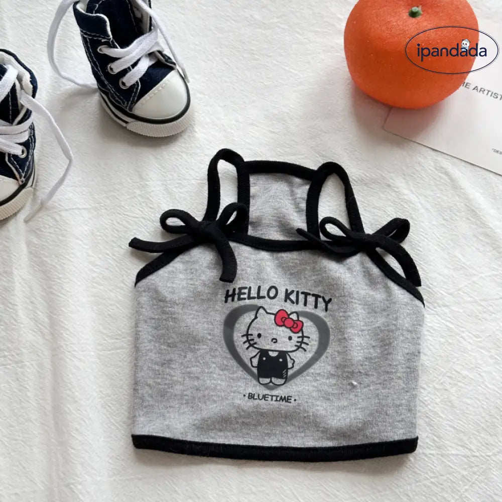 ペット服 ハローキティ ストラップ かわいい インスタ 人気 ビション 服 夏 トイプードル ポメラニアン ベスト チワワ ハーネス 猫 夏服 薄手 綿100% 涼しい 通気性 快適 軽量 おしゃれ 小型犬 室内用 ペットウェア ID2378