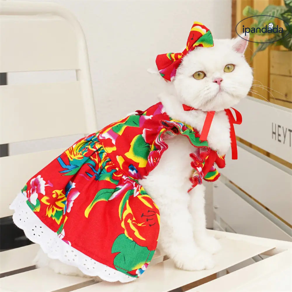 ペット服 猫 ワンピース 春夏用 テディ ベア ビション コーギー 小型犬 猫ちゃん 犬服 アイテム ID1875