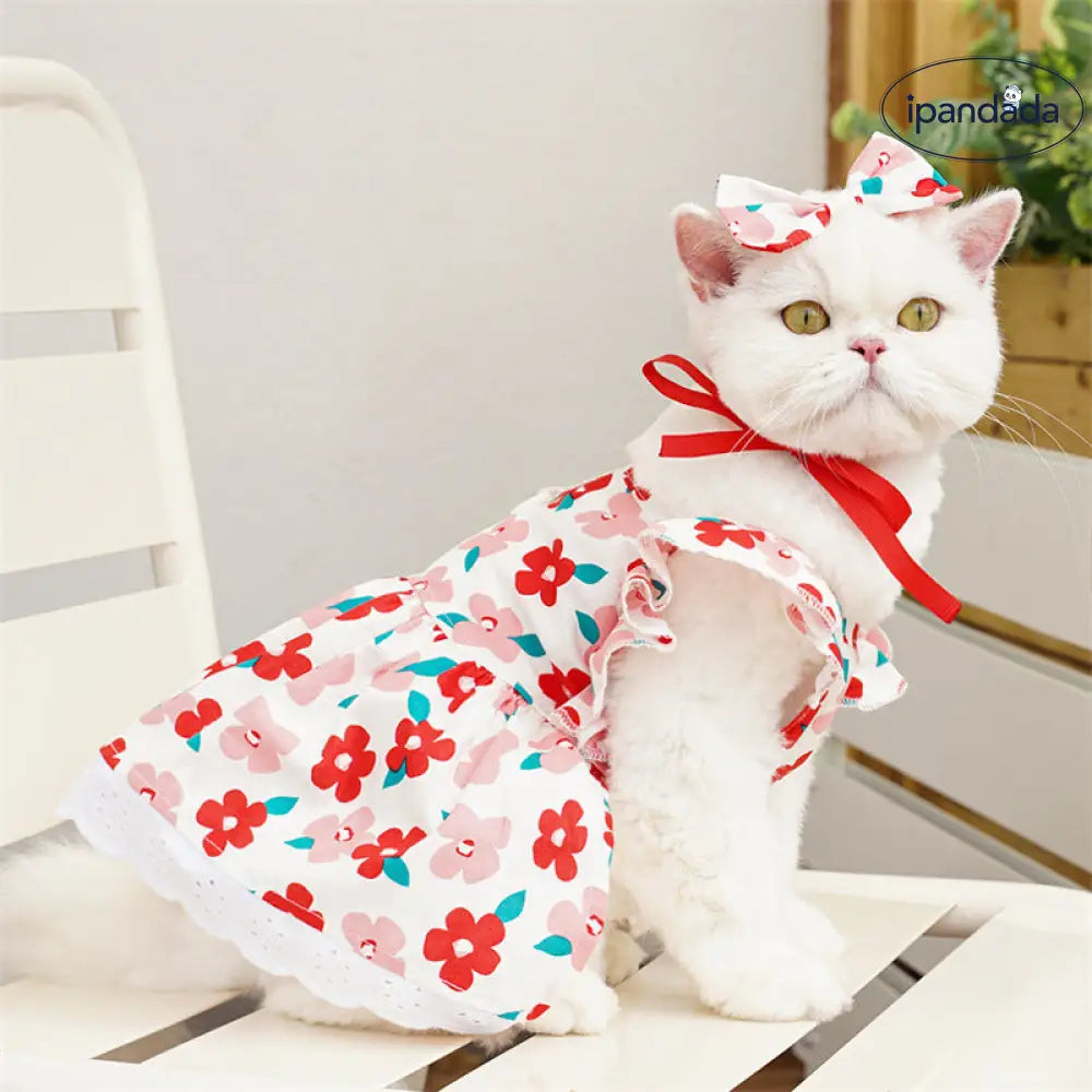 ペット服 猫 ワンピース 春夏用 テディ ベア ビション コーギー 小型犬 猫ちゃん 犬服 アイテム ID1875