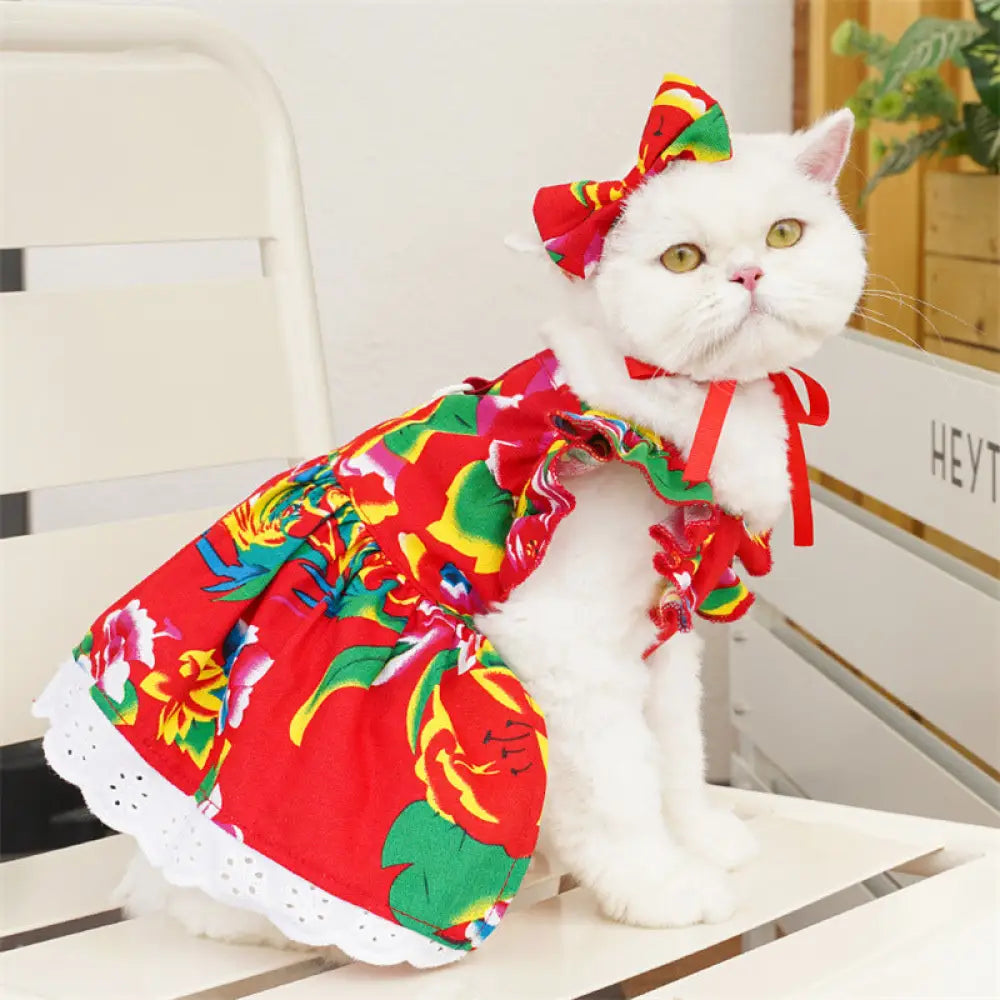 ペット服 猫 ワンピース 夏用 テディ ベア ビション コーギー 小型犬 猫ちゃん 犬服 アイテム ドッグ キャット ウエアID1875 タイプ③ / S ペット用品>ウェア