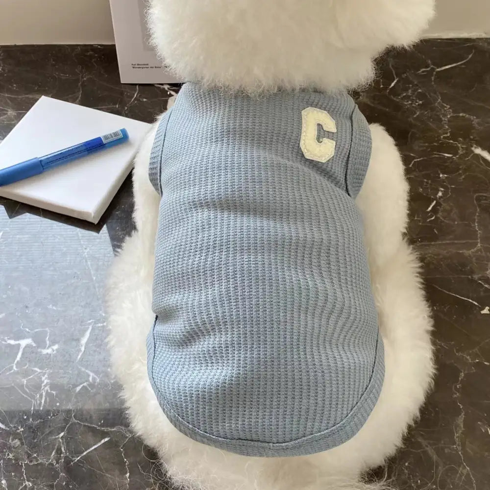ぺット服 犬 春 秋ベスト 可愛い ドッグ ウェア ペット おしゃれ 洋服 春夏 インスタ映え お出掛け お散歩 お旅行 ブルー / S（対応体重1.2-2KG） ペット用品＞ウェア