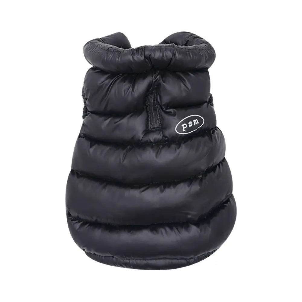 ペット服 犬服 二足 ダウンジャケット 冬 保温 綿入り 小型犬 ベスト ベスト ID2512 ブラック / S