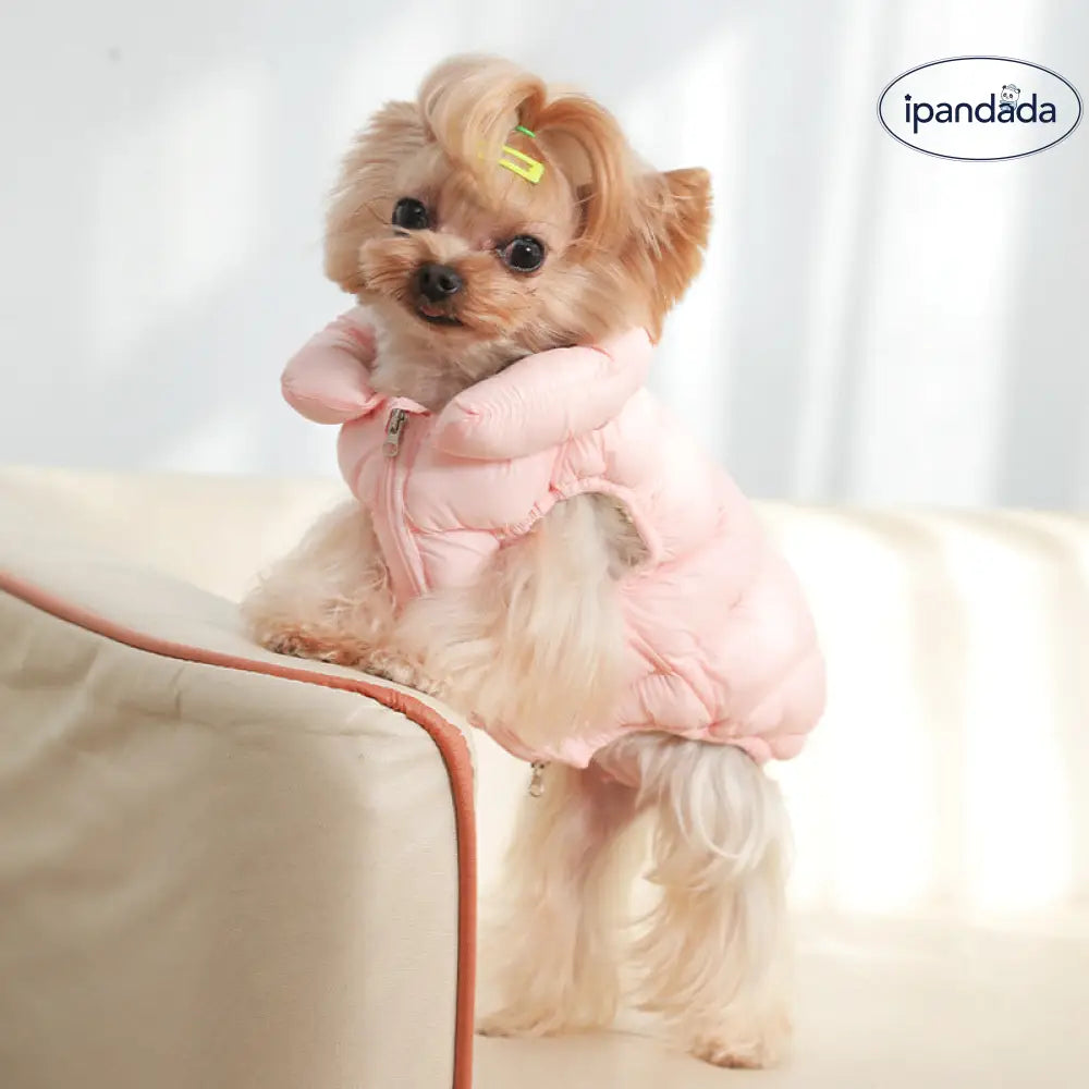 ペット服 犬服 二足 ダウンジャケット 冬 保温 綿入り 小型犬 ベスト ベスト ID2512
