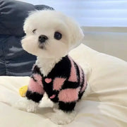 ペット服 ブラック＆ピンク ストライプ セーター マルチーズ シーズー ビション テディ 小型犬用 中型犬用 ID3805