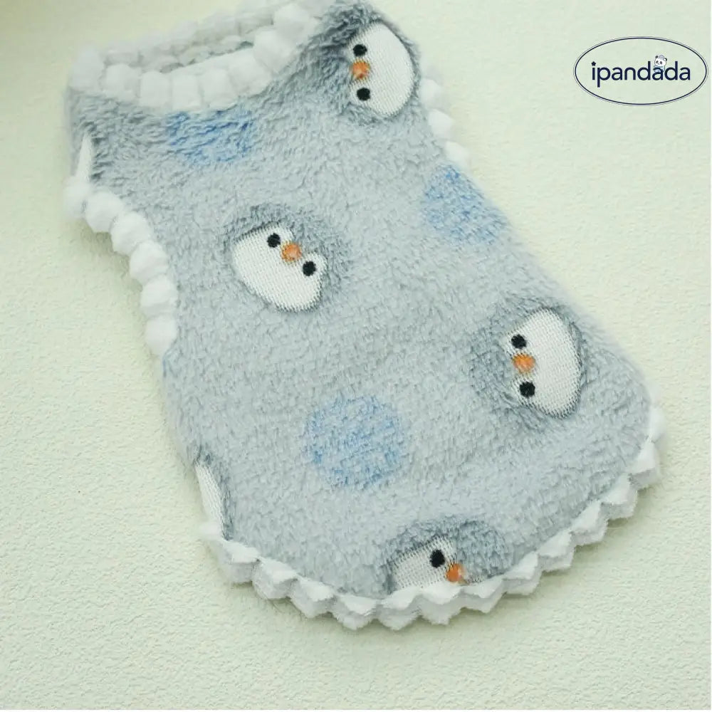 ペット服 犬 猫 秋冬 加フリース 厚手 かわいい テディ ベア ビション ルームウェア 小さな ベスト ID2715