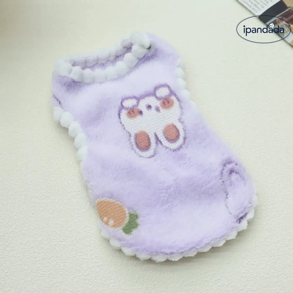 ペット服 犬 猫 秋冬 加フリース 厚手 かわいい テディ ベア ビション ルームウェア 小さな ベスト ID2715